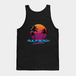 Avila Beach California Retro 80's Sunset Tank Top